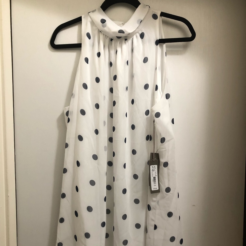 Eva Mendes White Polka Dot Dress (Large)